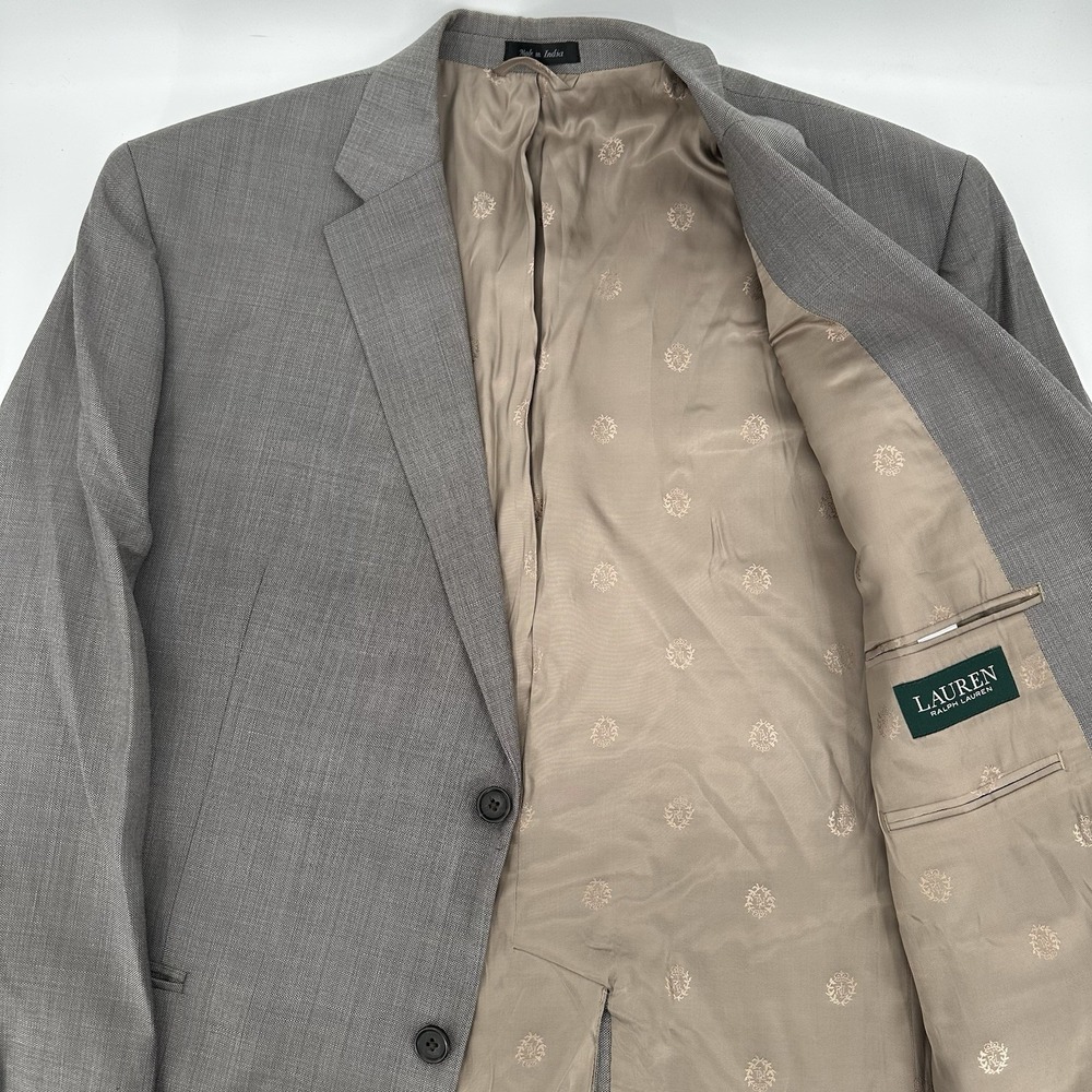 Lauren Ralph Lauren Men's 100% Wool Gray Glen Plaid Blazer 44R RN 90736‎